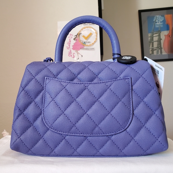 Chanel coco handle purple caviar mini bag - Picture 10 of 12